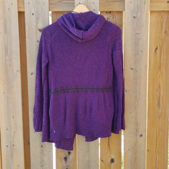 Lululemon Peace Of Mind Wrap with Hood Size 4 Black Grape Tender Violet - Picture 3 of 9